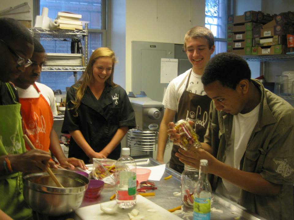 Brainfood Summer Institute making swiss chard pickles