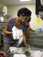 Washing dishes Washing dishes